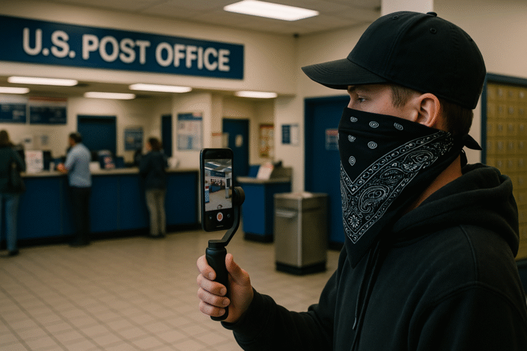 A Person legally filming in the post office