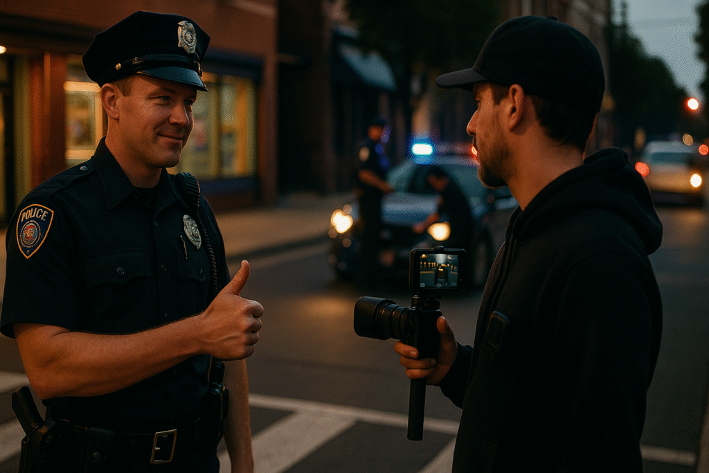 Police reacting respectfully to 1st amendment auditors